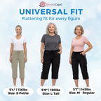 BloomCapri - Women's Capri Cargo Pants for Women 45+, Lightweight Stretch Cropped Pants with Pockets