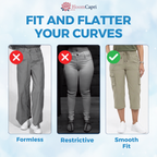 BloomCapri - Women's Capri Cargo Pants for Women 45+, Lightweight Stretch Cropped Pants with Pockets