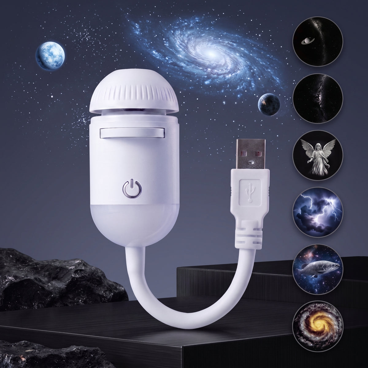 LumiRest – Ultra‑Clear USB Galaxy Star Projector Night Light