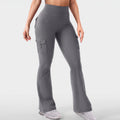 AVEO - Y2K High-Waisted Cargo Flare Yoga Pants with Pockets