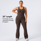 AVEO - Y2K High-Waisted Cargo Flare Yoga Pants with Pockets