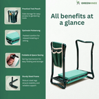 GreenKnee™ : Enjoy Pain-Free Gardening with a Comfortable 2-in-1 Kneeler & Seat