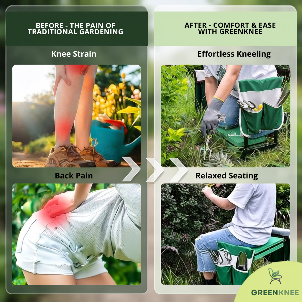 GreenKnee™ : Enjoy Pain-Free Gardening with a Comfortable 2-in-1 Kneeler & Seat