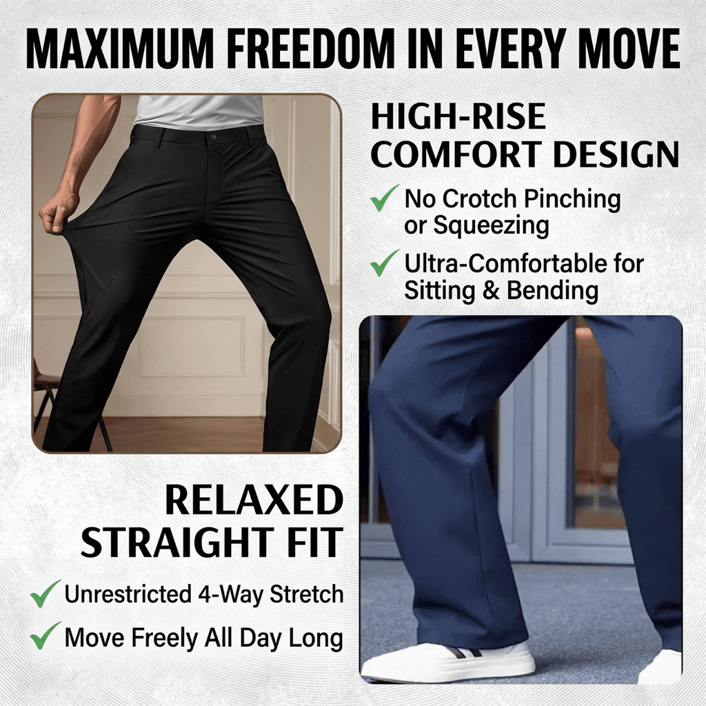 Flexi-Urban: #1 Viral High-Waisted Elastic Stretch Pants For Mature Men
