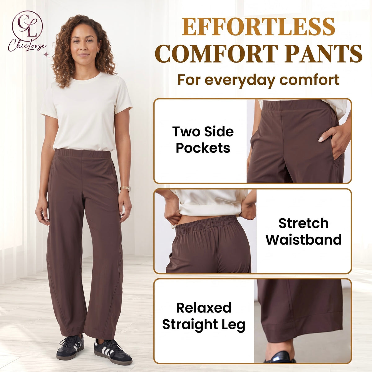 ChicLoose – Comfort Barrel Pants with Stretch Waist