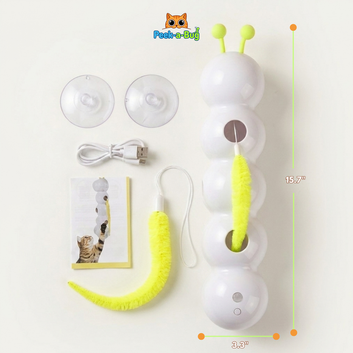 Peek-a-Bug™ Automatic Smart Caterpillar Teaser for Cats